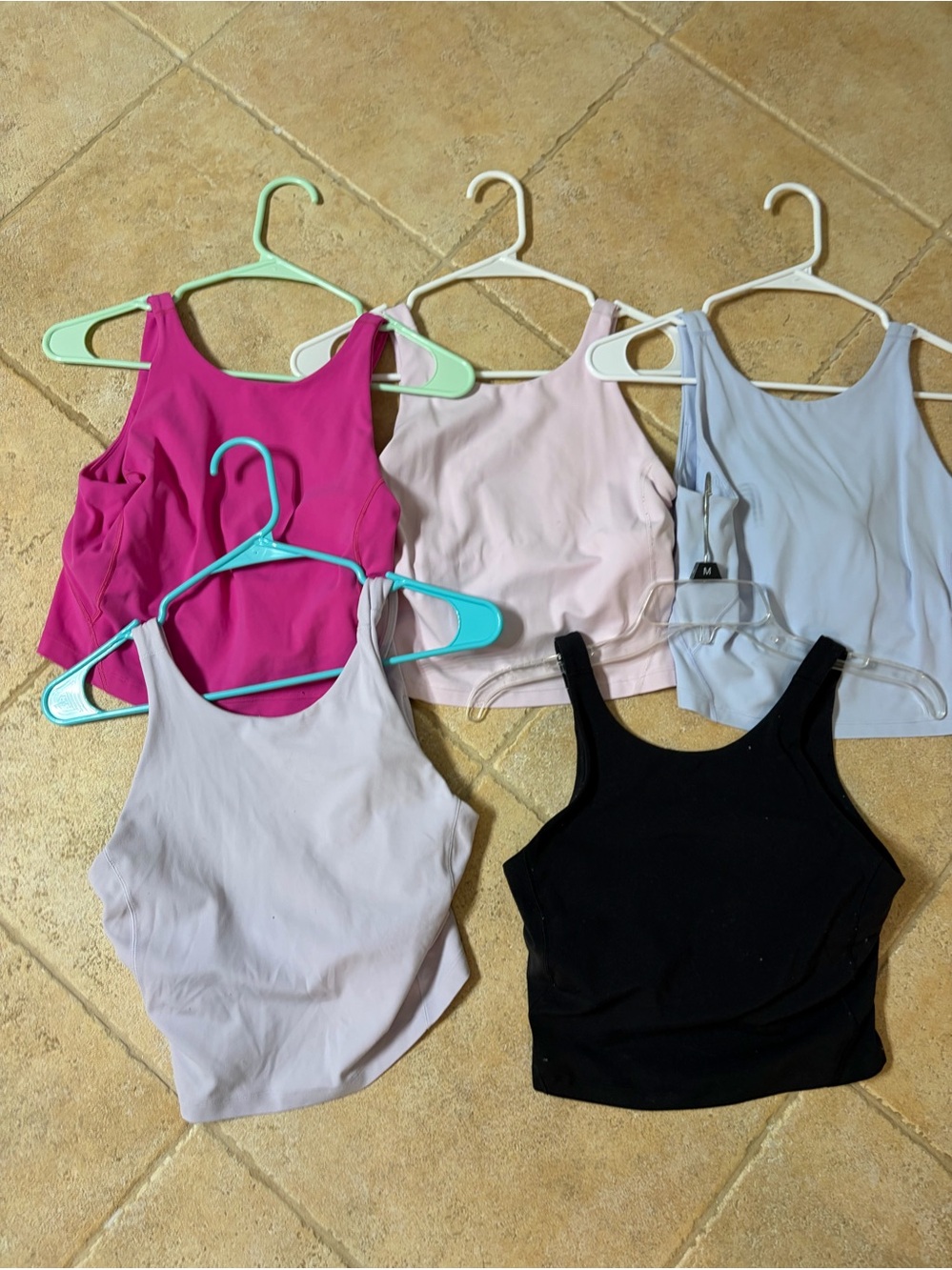 Align high neck bundle Sz 6 Mixed Solid Crop Tank Tops - vguc